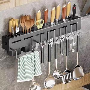 Estante organizador de especias de Metal montado en la pared estante de cocina con soporte para cuchillos almacenamiento de herramientas y estante de vajilla para uso doméstico en la cocina - Product Image 2