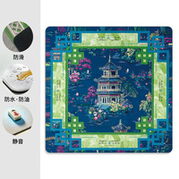 Tapis de table de mahjong transfrontalier antidérapant et insonorisant avec bordure renforcée, illustration antique, en caoutchouc, impression imperméable, pour table multi-joueurs