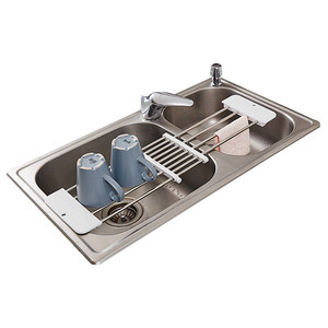 Hot Selling multipurpose square rack stainless plate drying shell drain water sink dish rack kitchen storage
