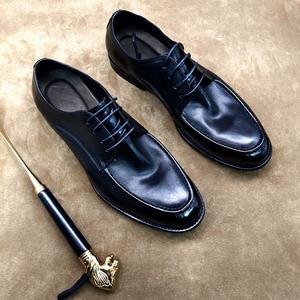 Chaussures habillées de luxe pour hommes à bout carré, respirantes, antidérapantes, à lacets, en cuir VALENTINA, pour affaires et mariages, tailles 38-44 - Product Image 5