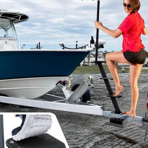 Heavy-Duty Boottrailer 4 Treden Met Veiligheidshandgreep, Antislip Oppervlak, Trailers Tongstep Compatibel Met De Meeste Diepe V - Product Image 3