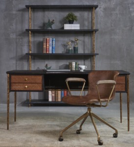 THADDEUS-Estantería abierta, estante Industrial <span class=keywords><strong>y</strong></span> Vintage <span class=keywords><strong>de</strong></span> hierro, Metal <span class=keywords><strong>y</strong></span> <span class=keywords><strong>madera</strong></span> para libros - Product Image 4