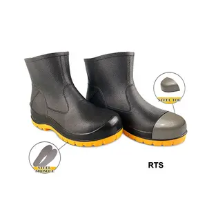 Sepatu Bot Kerja Anti Air PVC Ringan Model Baru 18CM dengan Ujung Baja untuk Konstruksi - Product Image 1