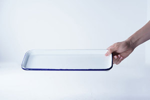 MERVEILLEUX gros haute température grande capacité <span class=keywords><strong>blanc</strong></span> rectangulaire en <span class=keywords><strong>acier</strong></span> au carbone émail camping plateau plats assiettes - Product Image 4
