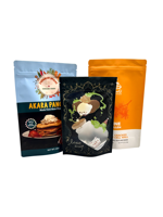 Sachet refermable personnalisé imprimé avec fermeture éclair, anti-odeur, à fond plat, pour l'emballage d'assaisonnements, d'aliments, de thé et de poudres