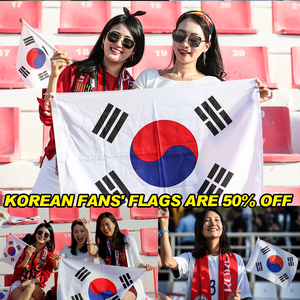 2026年韩国国旗 100%涤纶足球队旗帜 3*5英尺 韩国披肩旗 汽车罩 - Product Image 2