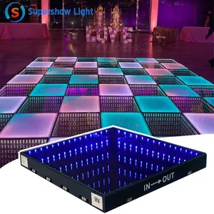 High Quality 3D Infinity Mirror Rgb Led Dance Floor Magnetic Portable Event Dance Floor Stage Lights For Wedding Disco Dj Party