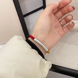 999 Pure Silver Heart Sutra <b>Bracelet</b> Braided <b>Rope</b> Unisex Gift Jewelry - Product Image 5