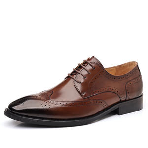 <span class=keywords><strong>ENSI</strong></span>, zapatos de vestir formales de otoño para hombres, cuero genuino, suave, transpirable, ropa de negocios de altura aumentada, impermeable, puntiagudos - Product Image 1