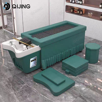 Station de lavage des cheveux au design moderne station thermale principale thérapie par l'eau lit de moxibustion lit de salon de massage thaïlandais avec shampoing