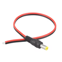 Cable de Alimentación CC Macho de 5.5x2.1mm, Conector de Alimentación CC Negro, Cable de Soldadura