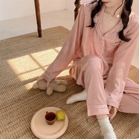 Nouveaux Pyjamas Femme à Manches Longues, Frais et Légers, Doux, pour l'Été, Ensemble pour Dortoir et Maison