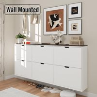 Commode double à 6 tiroirs Oak&White pour salon et chambre, commode de rangement pour vêtements, armoire de rangement assemblée
