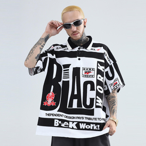 Clothing Manufacturer OEM Garment Oversized Short Sleeve <b>Mens</b> <b>Men's</b> Clothing Streetwear Vintage Custom Polo T Shirts - Product Image 3