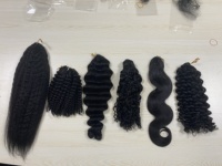 Extensions de cheveux humains bouclés birmans FH Miracle Knot Feathering pour tresses au crochet, 100g, 14-24 pouces