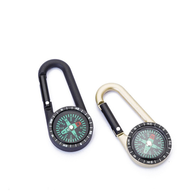 Waterproof Noctilucent Display Camping Hiking Mountaineering Compass Zinc Alloy Aluminum Alloy Carabiner Luggage Camp