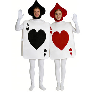 Ensemble de costumes de cosplay avec cartes à jouer pour fête de famille, jeu de rôle d'Halloween, tailles adultes et enfants - Product Image 5