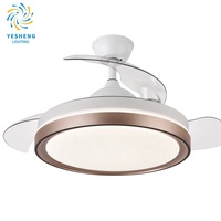 Ventilador de Techo Moderno con Motor DC, Luces LED y Control Remoto, 4 Aspas, para Hogar y Oficina
