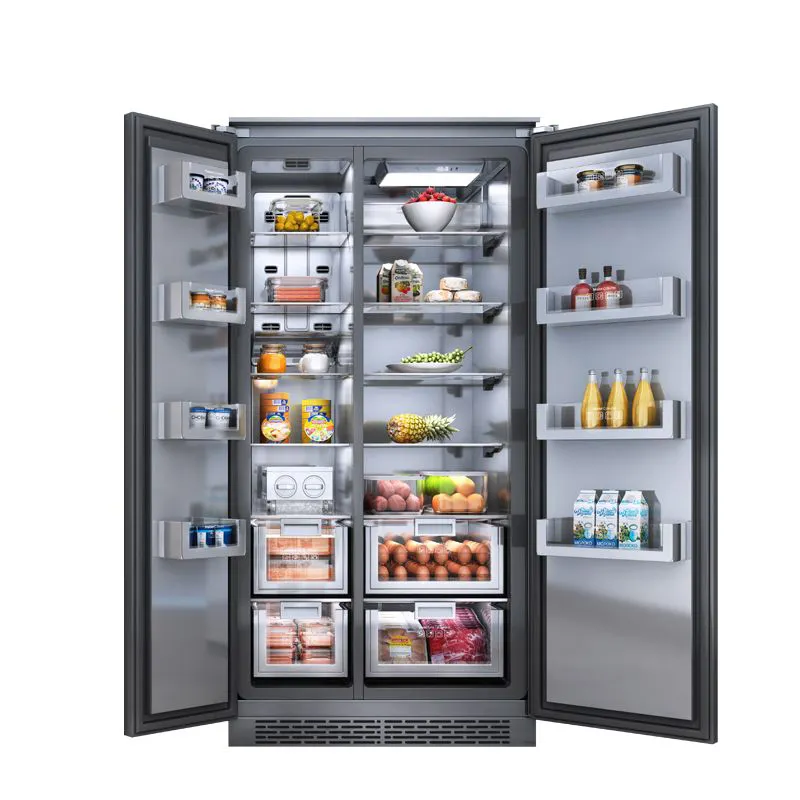 Electrodomésticos refrigerados por aire y sin escarcha, refrigerador de doble puerta incorporado, 455L