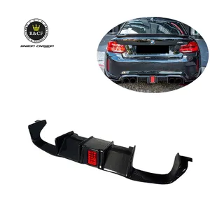 F87 M2C DT-M style Carbon Fiber Car Boot Splitter Spoiler Plate Rear Bumper Diffuser with LED Lamp For BMW F87 M2 M2C