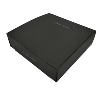 Boîte postale cadeau noire mate double face personnalisée feuille d'or estampage à chaud de logo type dossier gaufré impression par stratification mate