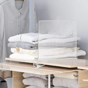 Factory Wholesale Retail Display Shelf Management Warehouse <b>Storage</b> Separator Clothe Organizer Plastic Supermarket Shelf Divider - Product Image 4
