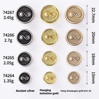 Petite veste en tweed de luxe à fourrure parfumée, boutons métalliques creux en forme de 8, boutons de pull, décoration de vêtements, cœur, étoile