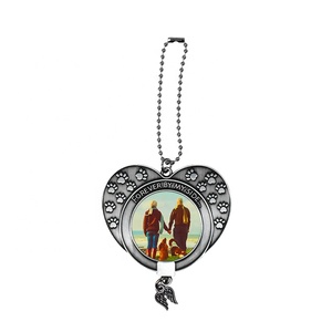DIY Design Pet Paw <span class=keywords><strong>Tag</strong></span> Logo Personnalisé Amour dans les Mains Aile Pendentifs Suspendus Sublimation Forever in My Heart Car Hanger - Product Image 5