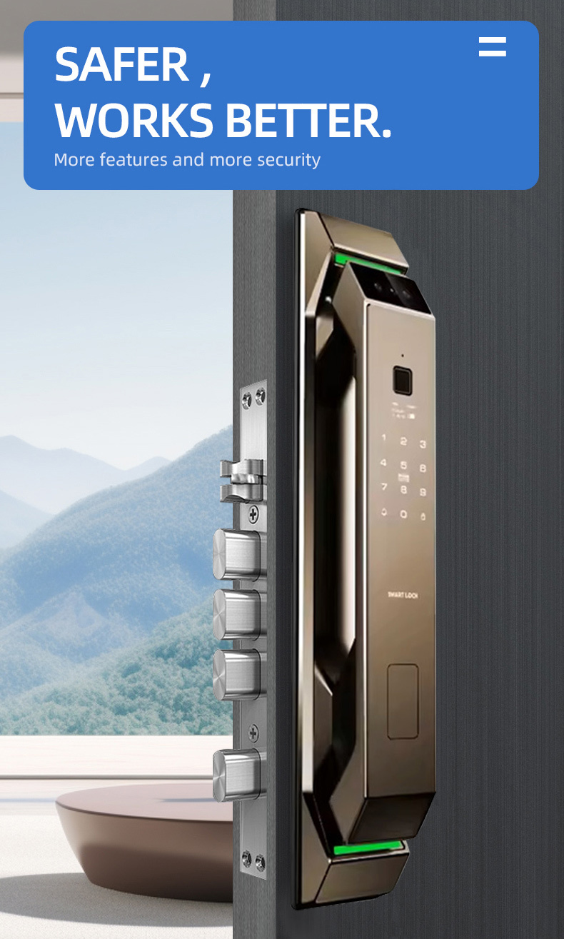 Glomarket 3d Face Recognition Smart Door Lock With Camera Fingerprint Security Fully Automatic Tuya Wifi Digital Smart Lock · image 4