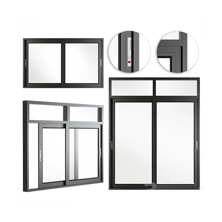 Moderne faltbare Fenster neues Design doppeltes verglaste Glas Aluminiumlegierungsrahmen Glasschiebefenster