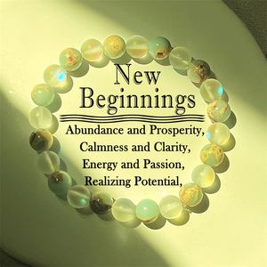 Bracelet en pierre naturelle avec perles de verre colorées, pour la prospérité et la richesse, bijoux personnalisés haut de gamme, carte de conseils d'entretien - Product Image 2