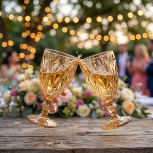 Ensemble <span class=keywords><strong>de</strong></span> 6 <span class=keywords><strong>verres</strong></span> à vin ambrés <span class=keywords><strong>de</strong></span> 330 ml avec logo personnalisé, sans plomb, à pied, pour mariage, fête, bar - Product Image 2