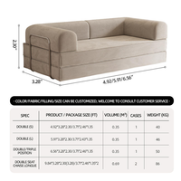 Ensemble de canapés sectionnels carrés extensibles confortables en tissu, modernes et pliables pour salon, hôtel, hôpital, école - Vente en gros