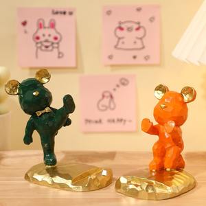 Penyangga Tablet & Ponsel Berbentuk Beruang Resin Sintetis Gaya INS, Kartun, untuk Meja, Hadiah untuk Pelajar, Dekorasi Rumah, Hiasan Hari Valentine - Product Image 4