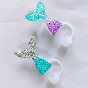 2024 nuevo diseño Mermaid Tail Straw Topper tapa <span class=keywords><strong>de</strong></span> paja para beber para vaso Stanley Cup 40 oz - Product Image 3