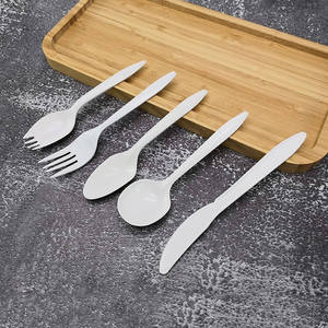 Bulk Black Flatware Corn Starch Knife Fork Biodegradable Tableware Cornstarch Food Container