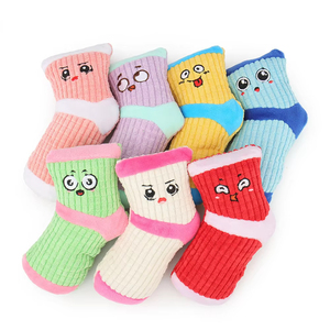 Pet Supplies Dog Squeaky Toys Plush Cartoon Sock Chew Toy Durable Funny Dog Chew Toys for Aggressive Chewers - Product Image 1