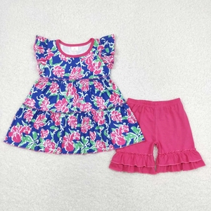 Colorful Bows Flower <b>Girls</b> <b>Shorts</b> Set - Product Image 2