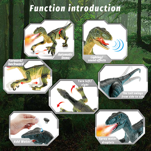 <span class=keywords><strong>Juguete</strong></span> <span class=keywords><strong>Robot</strong></span> Velociraptor de Simulación 2.4G con Control Remoto, Música, Luces y Spray, Juguetes de Dinosaurios - Product Image 3