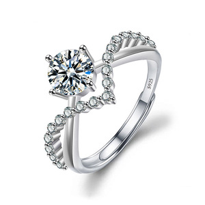 Bagues PFT en Cuivre Style Moissanite, Forme Géométrique, Ouvertes et Ajustables, pour Hommes et Femmes, Idéales pour Demandes en Mariage et Mariages - Product Image 6