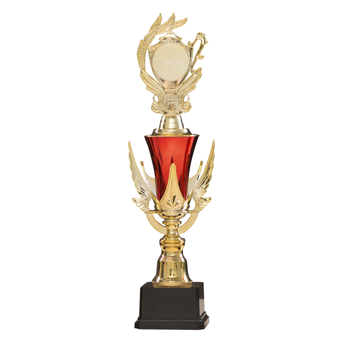 Tazza rossa da 43 cm su sfondo nero