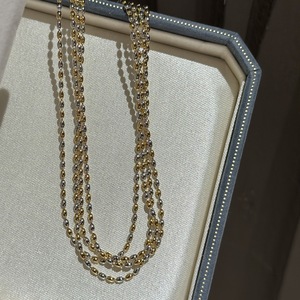 Collier double flash contrasté en argent pur S925, style vintage, design simple et tendance, collier superposé fin - Product Image 5