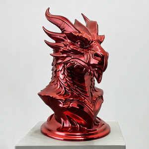 Figurine de <span class=keywords><strong>dragon</strong></span> en fibre de verre écologique de luxe, modèle de sculpture décorative pour salon ou bureau - Product Image 2