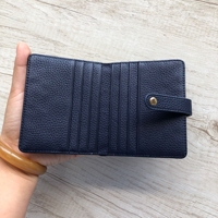 Dompet Koin Kulit Mewah YUBO LEATHER untuk Unisex dengan Penutup Kancing Khusus, Tempat Kartu Nama, Ukuran 4 Inci