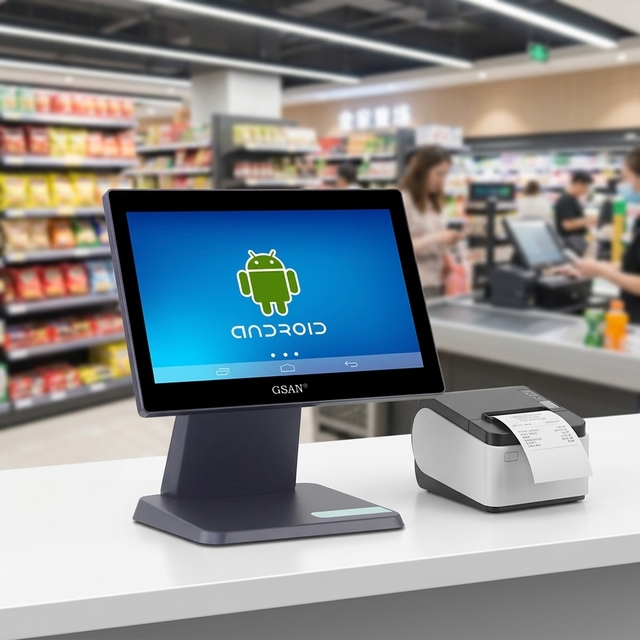 Android 11.0 POS Terminals 14 Inches Cash Register Desktop POS Machine Touch Screen Point of Sale System for Restaurant
