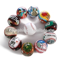 Balle de baseball professionnelle 9 ''en cuir de vache 15%-30% remplissage en laine Double noyau de liège rembourré Logo personnalisé balle de baseball officielle