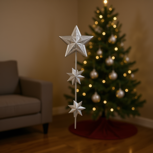 Christmas Ornament 130x40cm Three Stars Star Shape Machine Made Tree Topper - Product Image 2