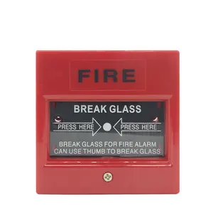Botão de emergência de alarme de fogo, botão reetável 24vdc, ponto de chamada manual, botão de vidro de quebra