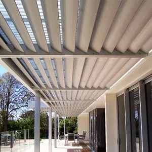 Outdoor Sun Shades Aerofoil Louvers Motorized Horizontal Aluminum Louvers For Building Roof