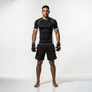 Conjunto de Camiseta y Pantalones Cortos Deportivos de Manga Corta para Hombre de Alta Calidad, para Surf, Natación, Entrenamiento de MMA - Product Image 1